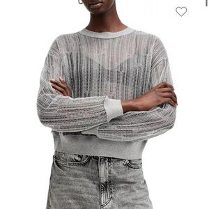 All Saints Silver Sheer Long Sleeve